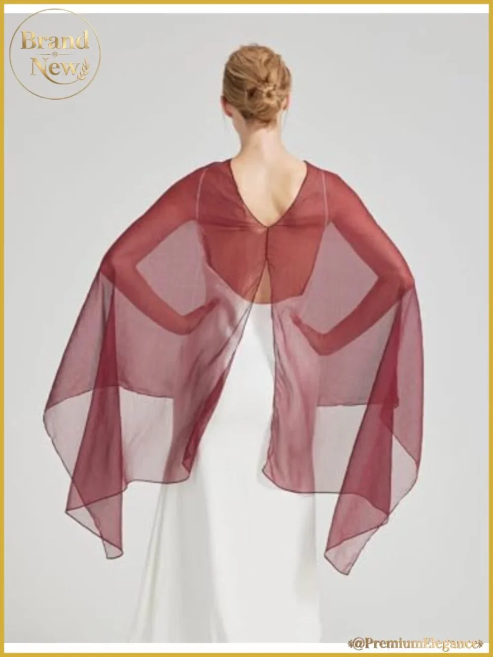 Sheer Bridal Shawl Wrap Wedding Dress Multi-Way Capelet Scarf Polyester